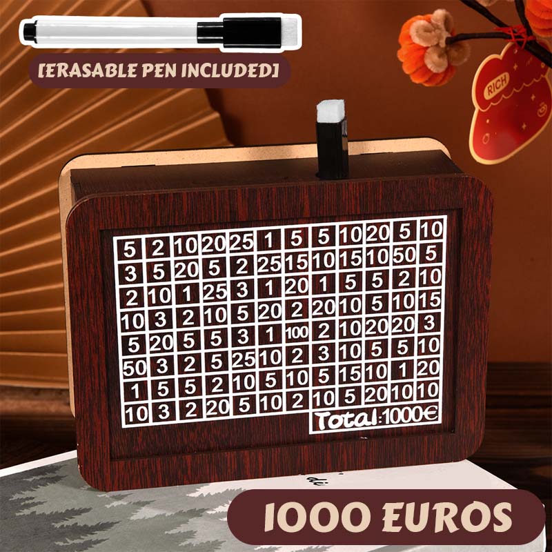 Élégante tirelire en bois avec objectif d'épargne ✨ Tirelire motivante pour petits et grands