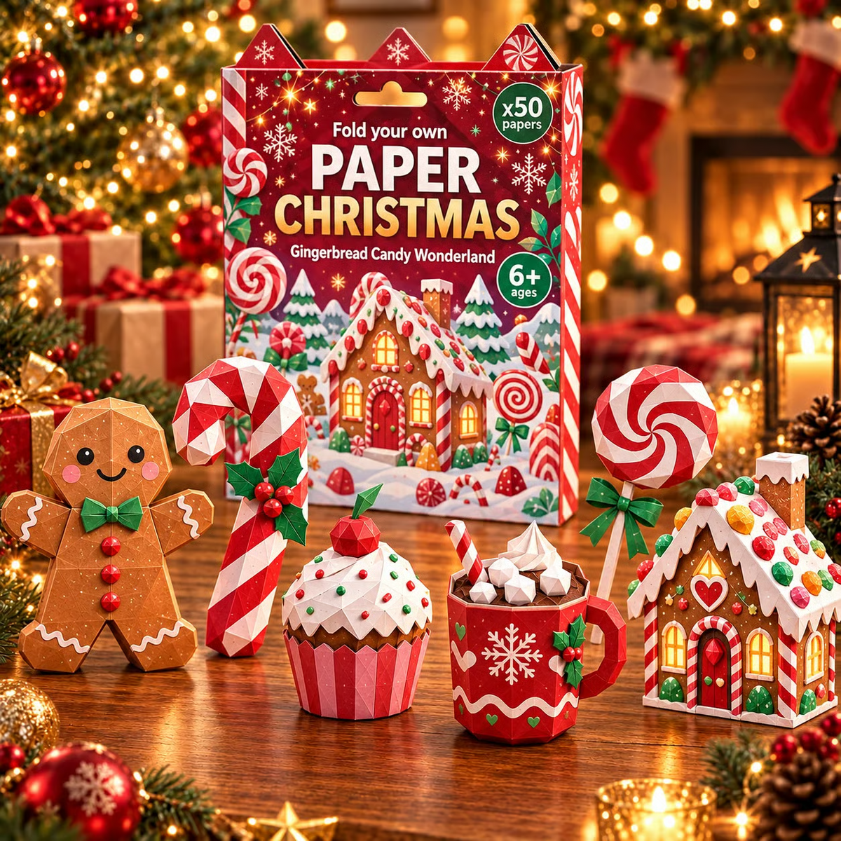 🎄✂️ Kit de bricolage de Noël en papier — 250 feuilles, 5 thèmes festifs, bricolages en papier 3D à réaliser soi-même