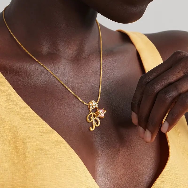 💖50% de réduction pour la Saint-Valentin✨ Collier pendentif lettre A-Z à trois rangs🎀