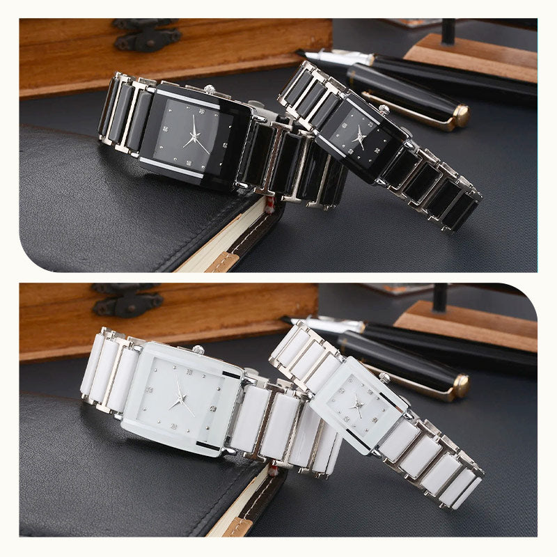 ⌚ Montre élégante à bracelet en céramique — Étanche jusqu'à 3 ATM, mouvement à quartz, coffret cadeau inclus