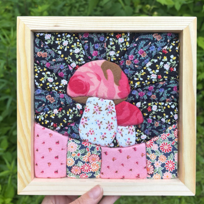🖼️Une œuvre d'art rustique en patchwork, cousue à la main et encadrée ! 🌿
