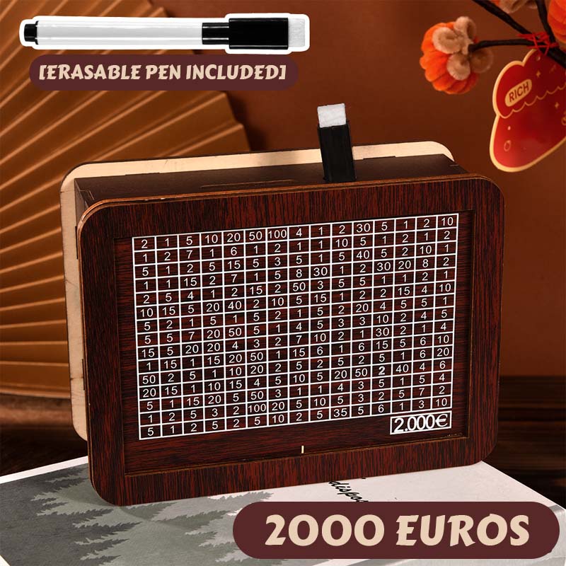 Élégante tirelire en bois avec objectif d'épargne ✨ Tirelire motivante pour petits et grands