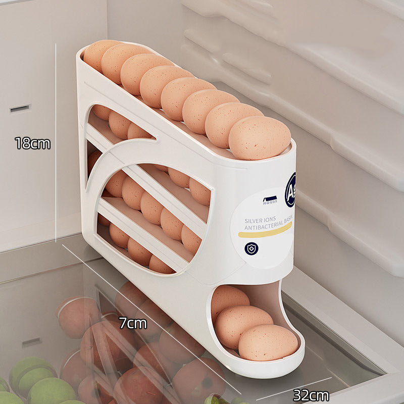 Organisateur à œufs roulant – Rangement peu encombrant pour réfrigérateur (30 œufs) 🥚