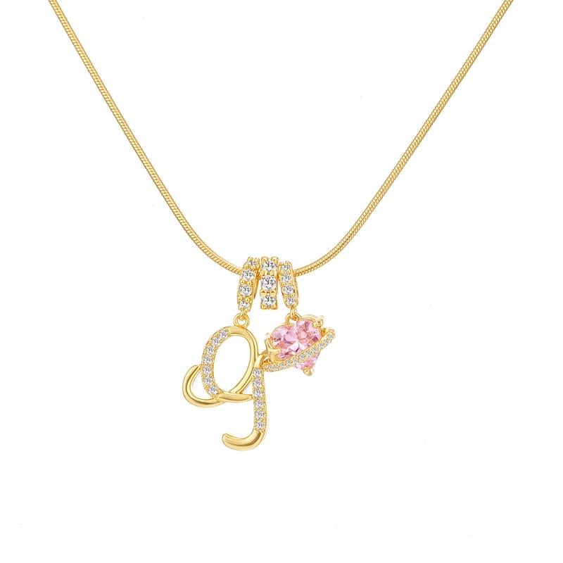 💖50% de réduction pour la Saint-Valentin✨ Collier pendentif lettre A-Z à trois rangs🎀