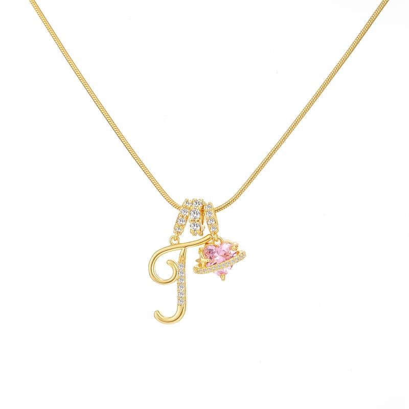 💖50% de réduction pour la Saint-Valentin✨ Collier pendentif lettre A-Z à trois rangs🎀