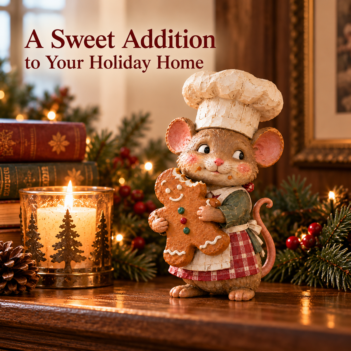 🐭🍪 La souris pâtissière en pain d'épices — Figurine de Noël fantaisiste