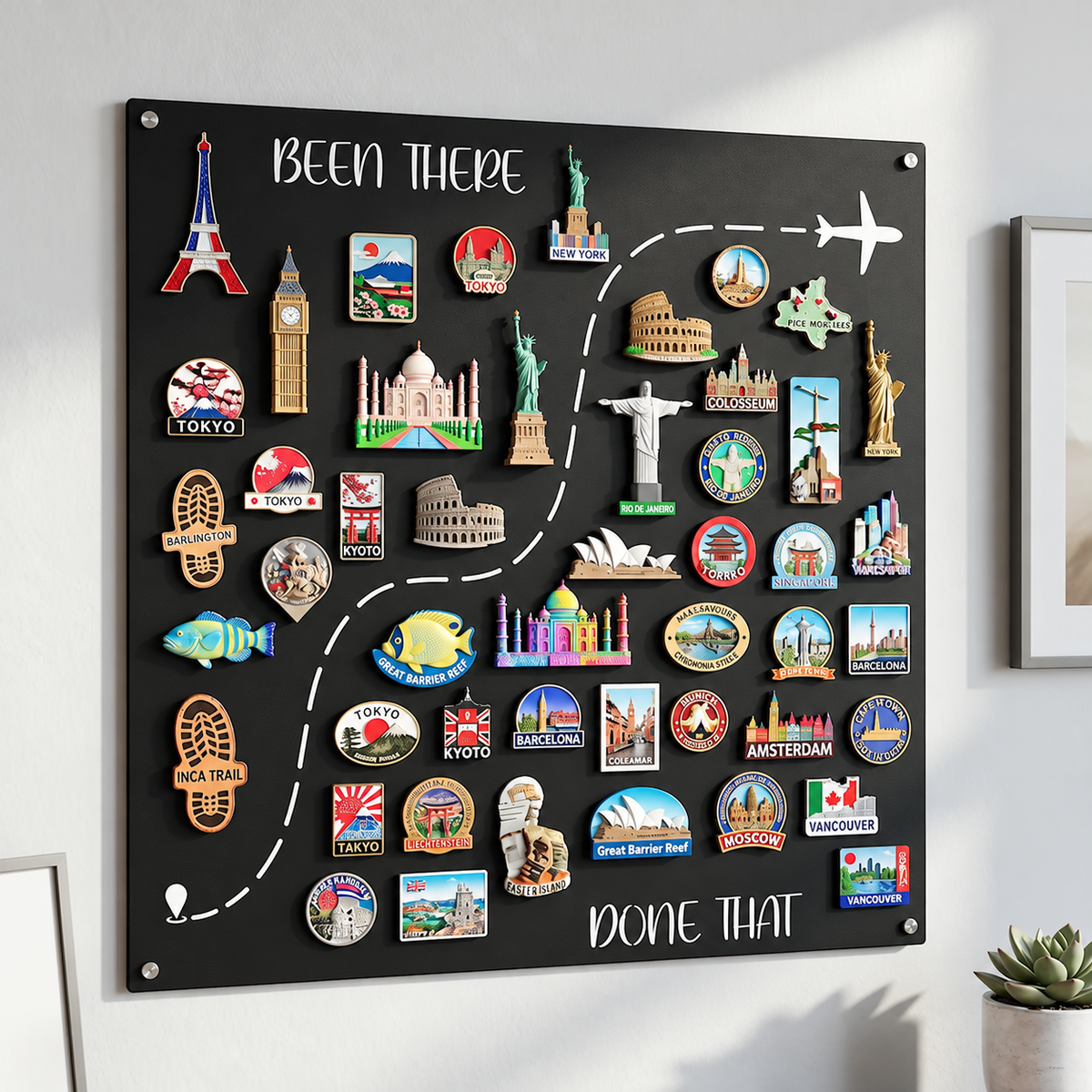 🌍✈️ Vos aventures méritent un mur rien que pour elles — Tableau d'affichage magnétique « Voyages »