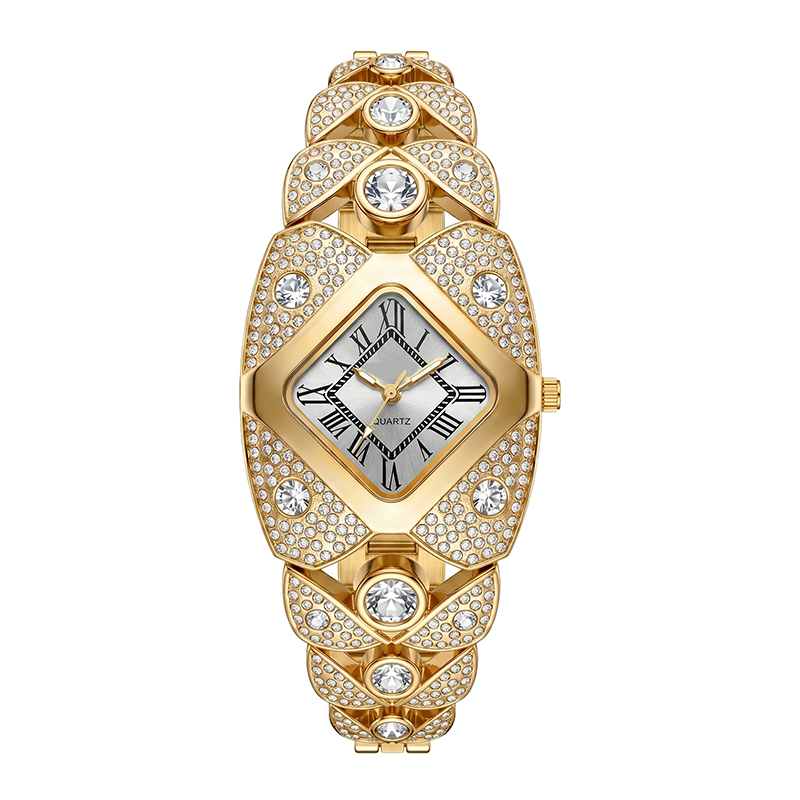 💎 Montre « Rhombus Sparkle » — Montre géométrique à quartz et strass