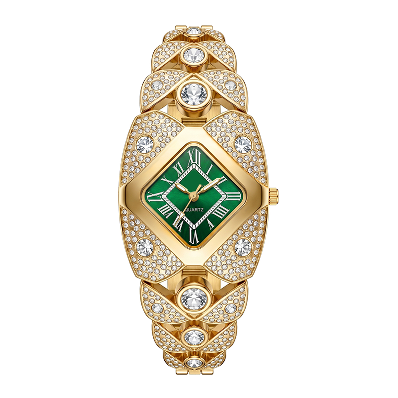 💎 Montre « Rhombus Sparkle » — Montre géométrique à quartz et strass