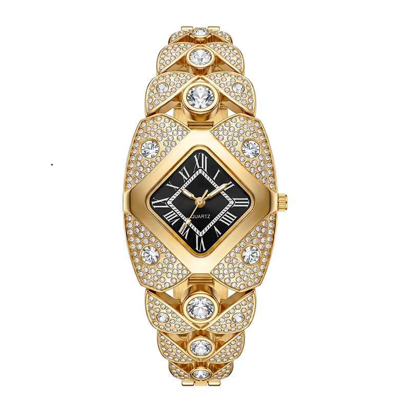 💎 Montre « Rhombus Sparkle » — Montre géométrique à quartz et strass