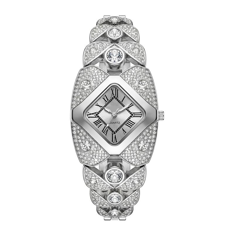 💎 Montre « Rhombus Sparkle » — Montre géométrique à quartz et strass