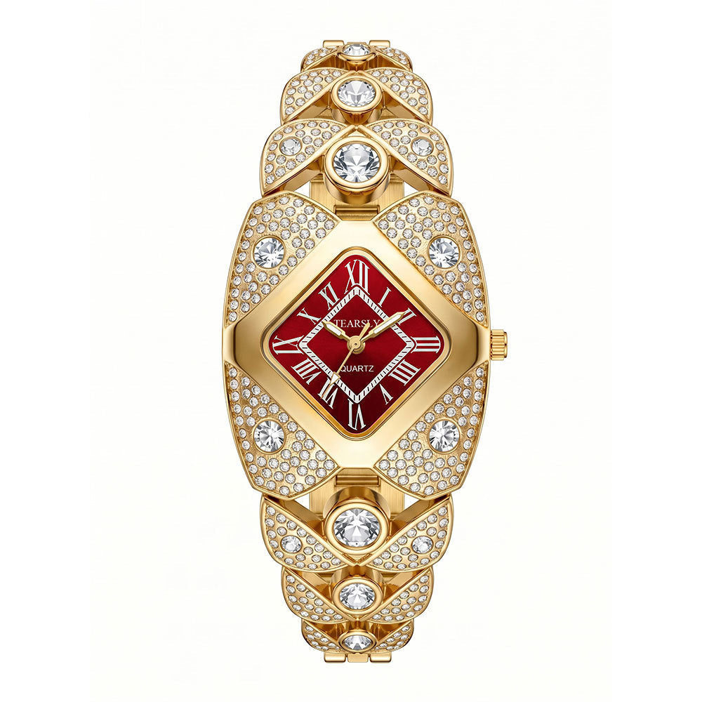 💎 Montre « Rhombus Sparkle » — Montre géométrique à quartz et strass