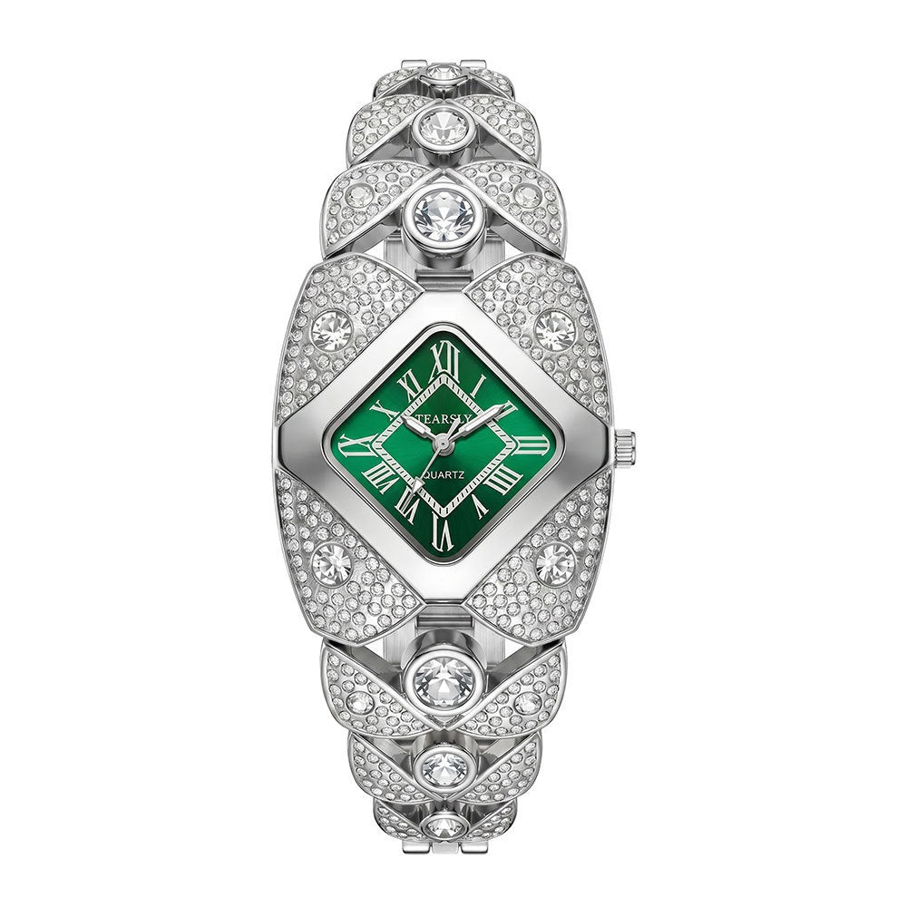 💎 Montre « Rhombus Sparkle » — Montre géométrique à quartz et strass
