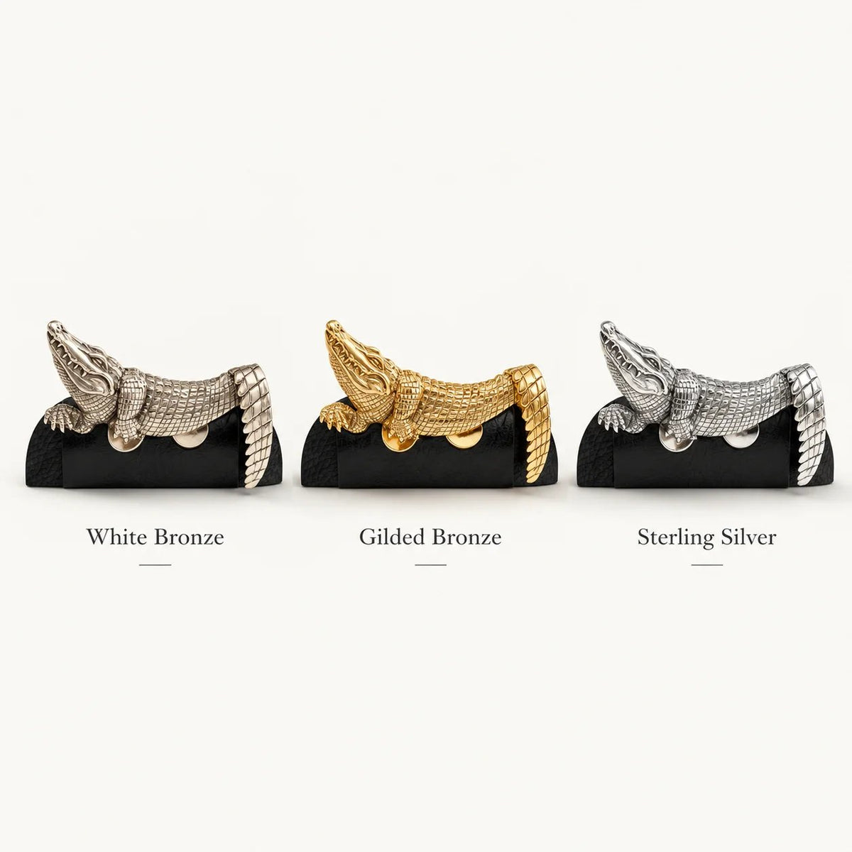 🐊✨ Pochette en métal représentant un animal sculpté