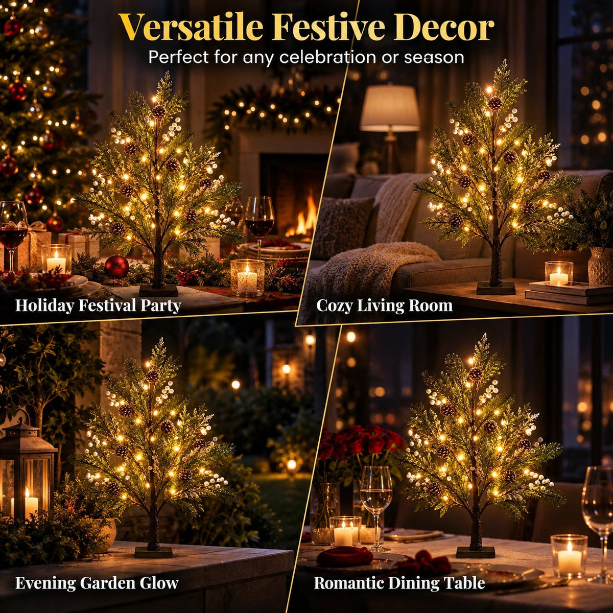 🌿✨ Élégante lampe LED en forme d'arbre — Branches souples et éclairage d'ambiance chaleureux