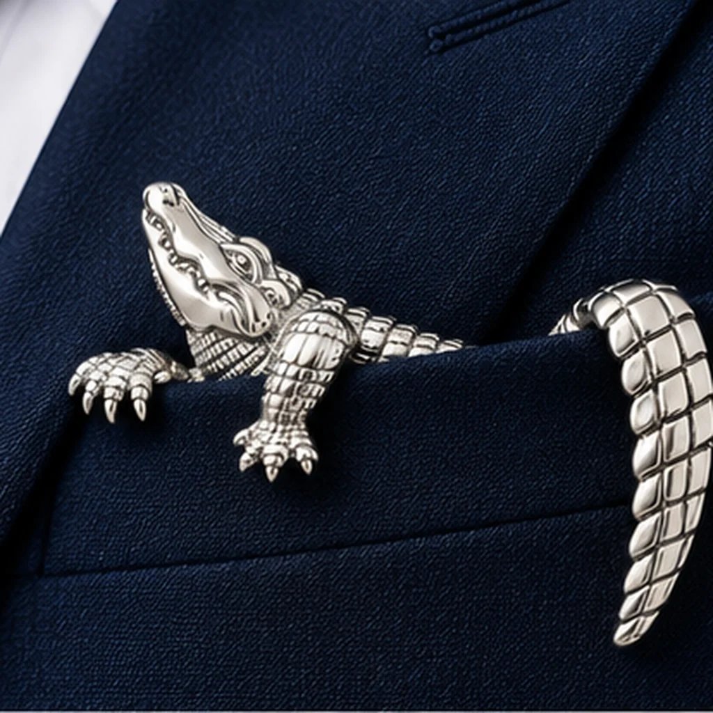 🐊✨ Pochette en métal représentant un animal sculpté