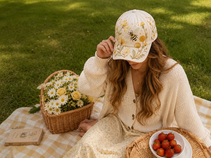 🌸🌿 Casquette de baseball « Garden Morning » : douceur du soleil et confort au quotidien ! ☀️🌱🧢