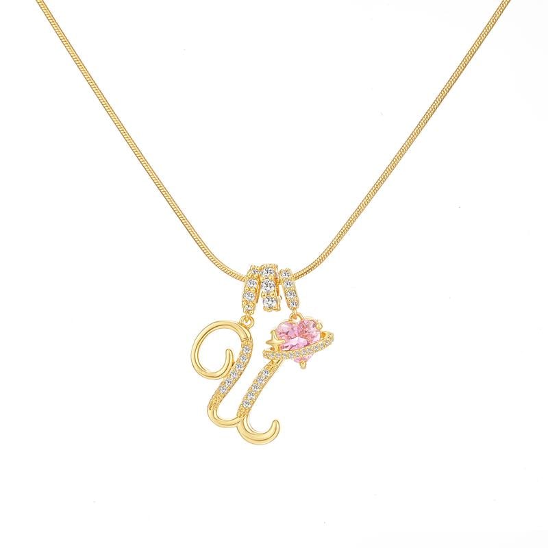 💖50% de réduction pour la Saint-Valentin✨ Collier pendentif lettre A-Z à trois rangs🎀