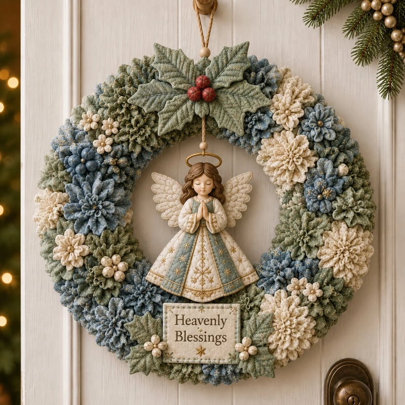 🎄🧶 Créez une décoration de Noël accueillante — Kit de bricolage « Poke Art » pour couronne de Noël