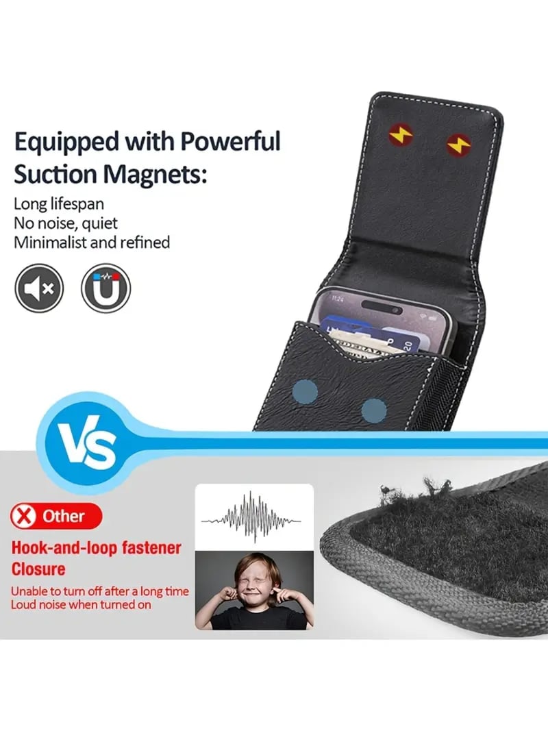 🛡️Étui de téléphone robuste à fixer à la ceinture, avec fermeture magnétique silencieuse ! 📱