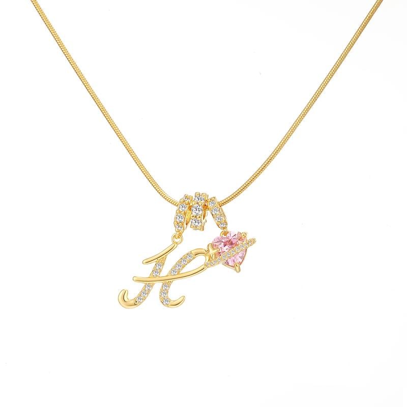 💖50% de réduction pour la Saint-Valentin✨ Collier pendentif lettre A-Z à trois rangs🎀