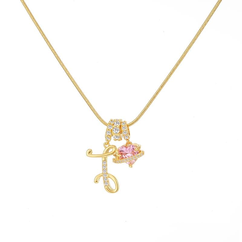💖50% de réduction pour la Saint-Valentin✨ Collier pendentif lettre A-Z à trois rangs🎀