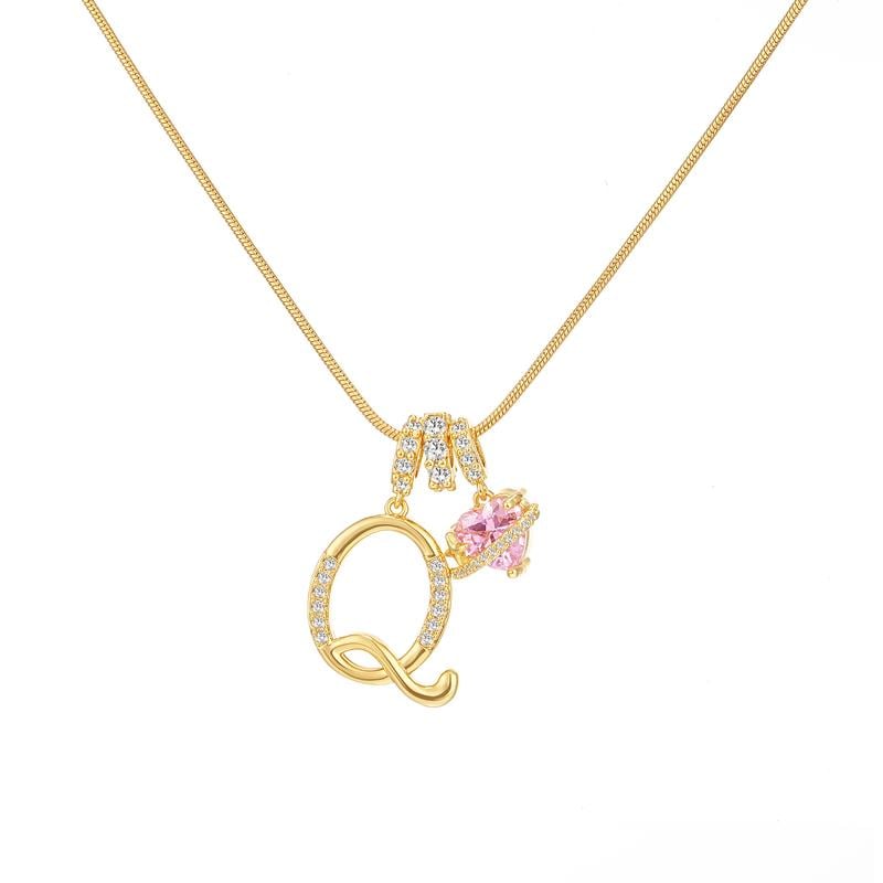 💖50% de réduction pour la Saint-Valentin✨ Collier pendentif lettre A-Z à trois rangs🎀