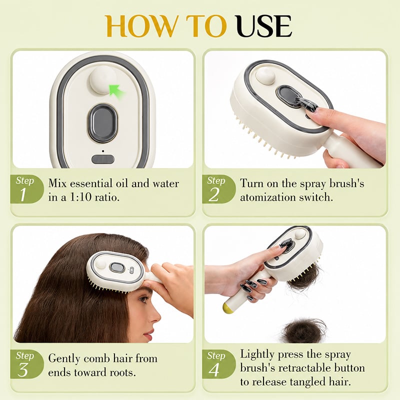 💨 Brosse à cheveux Nano Steam : une hydratation instantanée digne d'un salon de coiffure ! 💇‍♀️