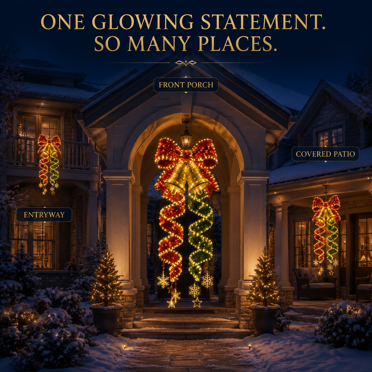 🎄✨ Guirlande lumineuse de Noël en spirale à suspendre — 3 motifs festifs