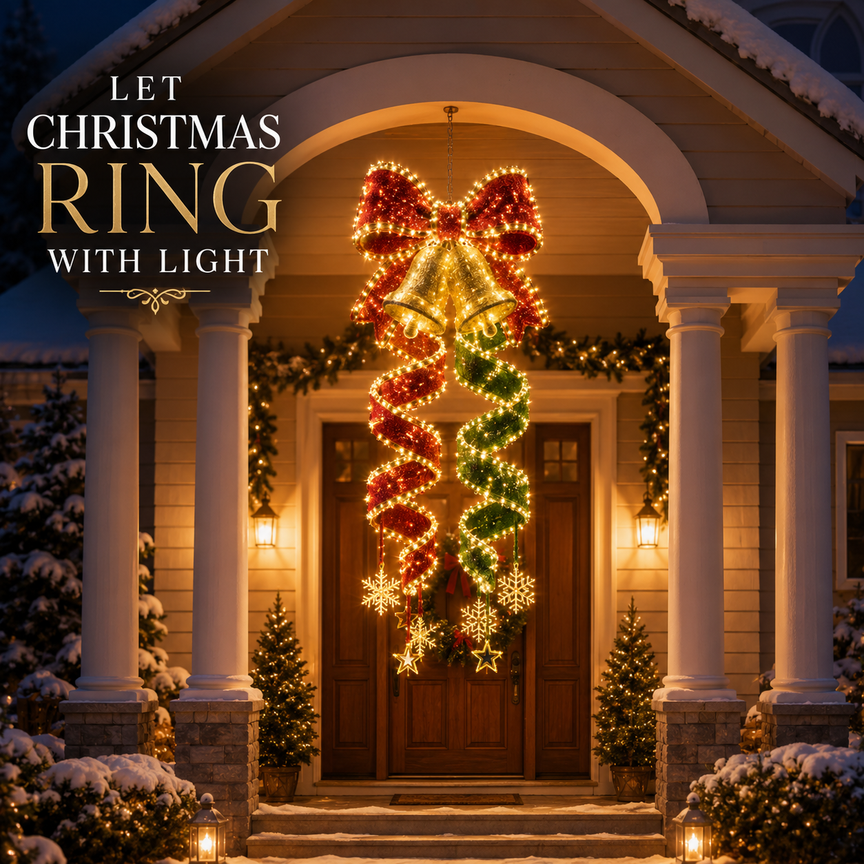 🎄✨ Guirlande lumineuse de Noël en spirale à suspendre — 3 motifs festifs