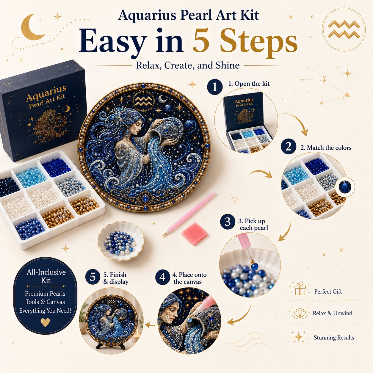 ♈✨Kit artistique personnalisé « Les 12 signes du zodiaque en perles » – Détendez-vous et laissez libre cours à votre créativité ! 🌌