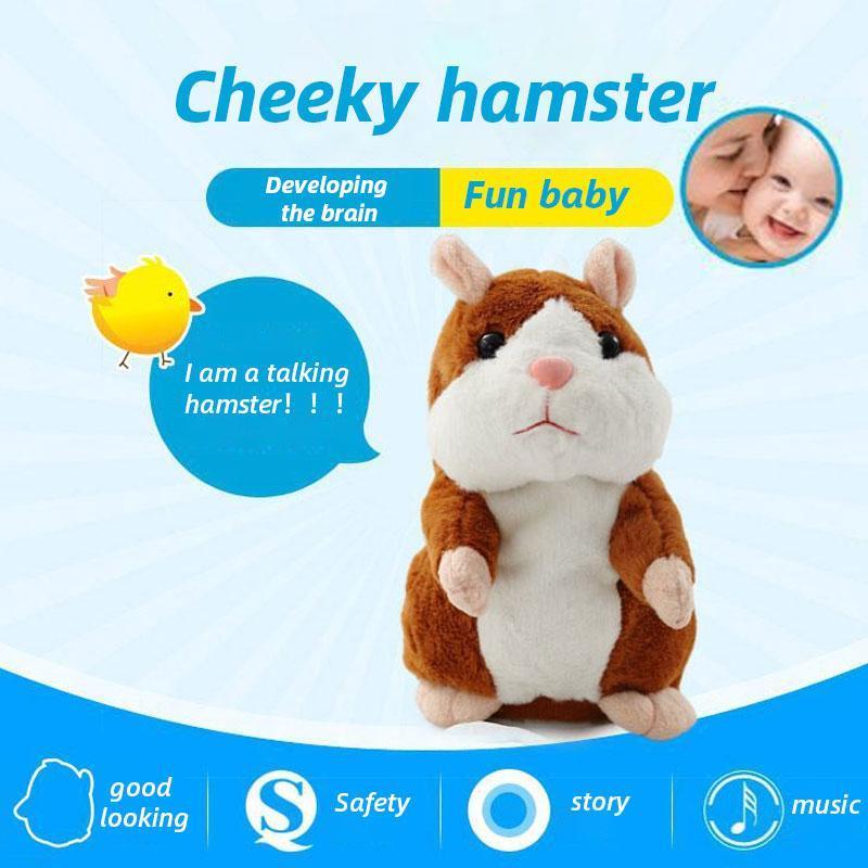 🐹 Peluche de hamster parlant — Répète ce que vous dites et remue la tête, 3 couleurs + édition de Noël