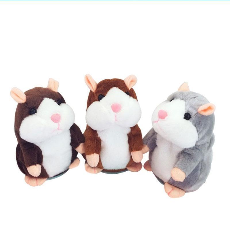 🐹 Peluche de hamster parlant — Répète ce que vous dites et remue la tête, 3 couleurs + édition de Noël