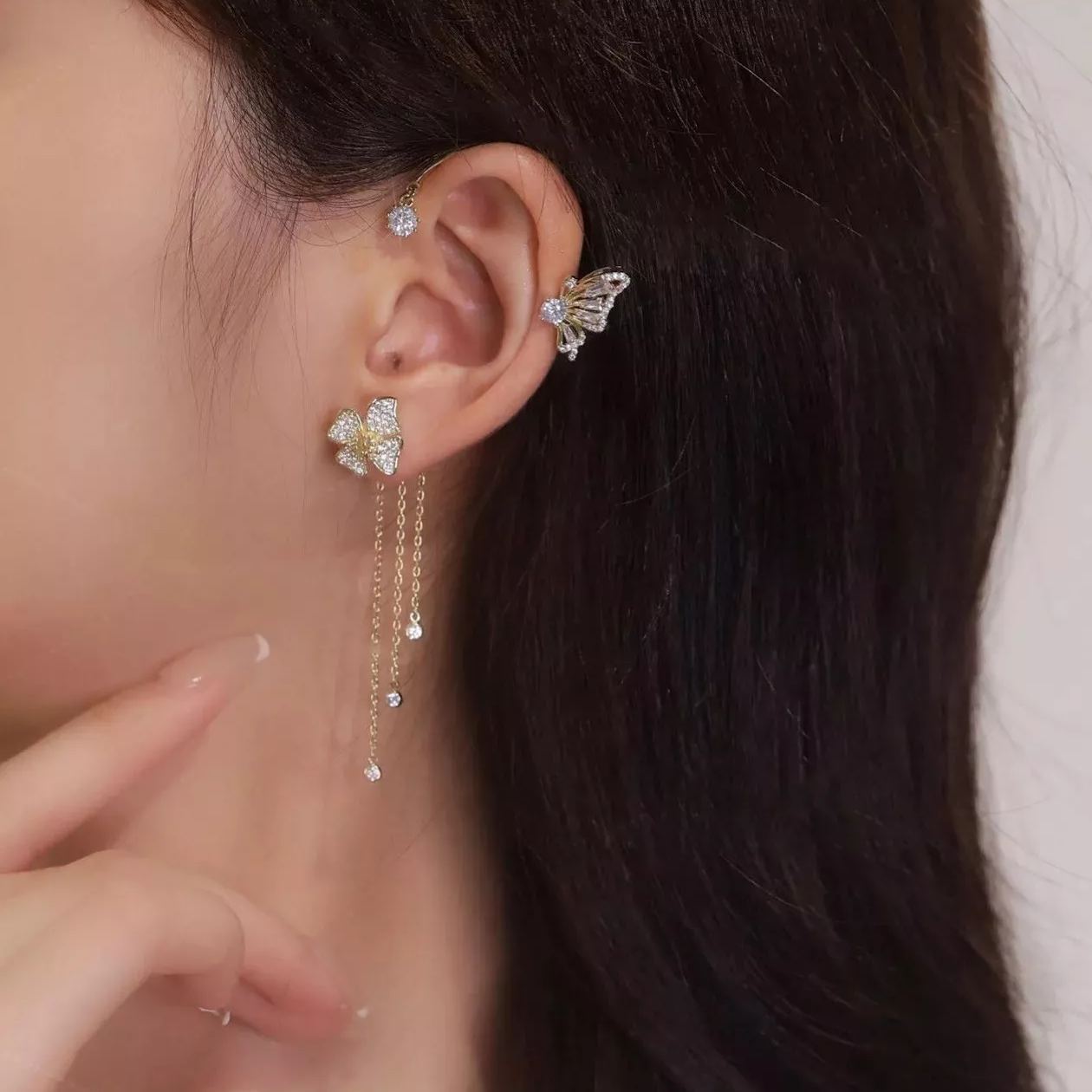 ✨🦋 Zirkonia oorbellen met vlinderpo💖✨