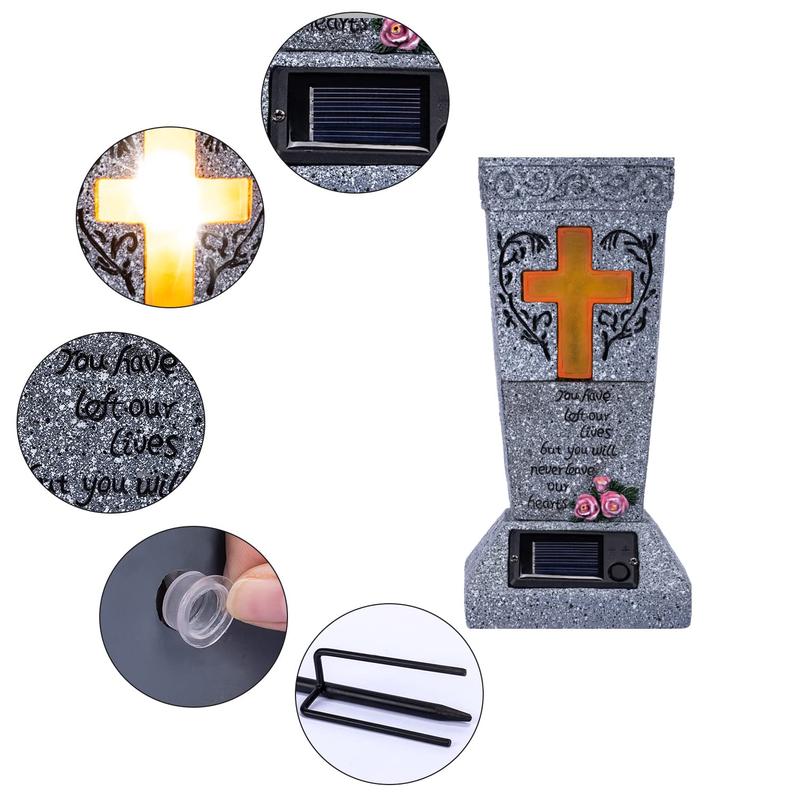 🪔 50 % de réduction ! 💐 Vase funéraire LED à énergie solaire avec support ✨