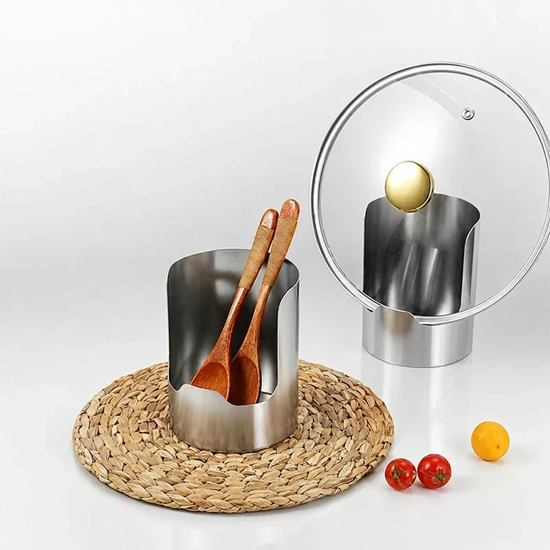 🍳 Kitchen Tidy Dock — Range-couvercles et ustensiles en acier inoxydable