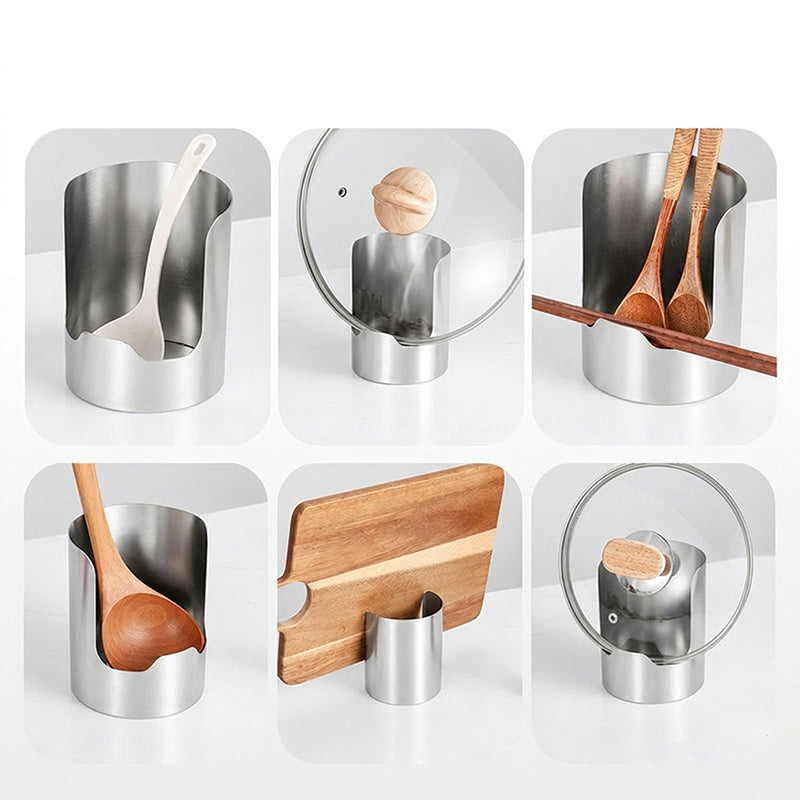 🍳 Kitchen Tidy Dock — Range-couvercles et ustensiles en acier inoxydable