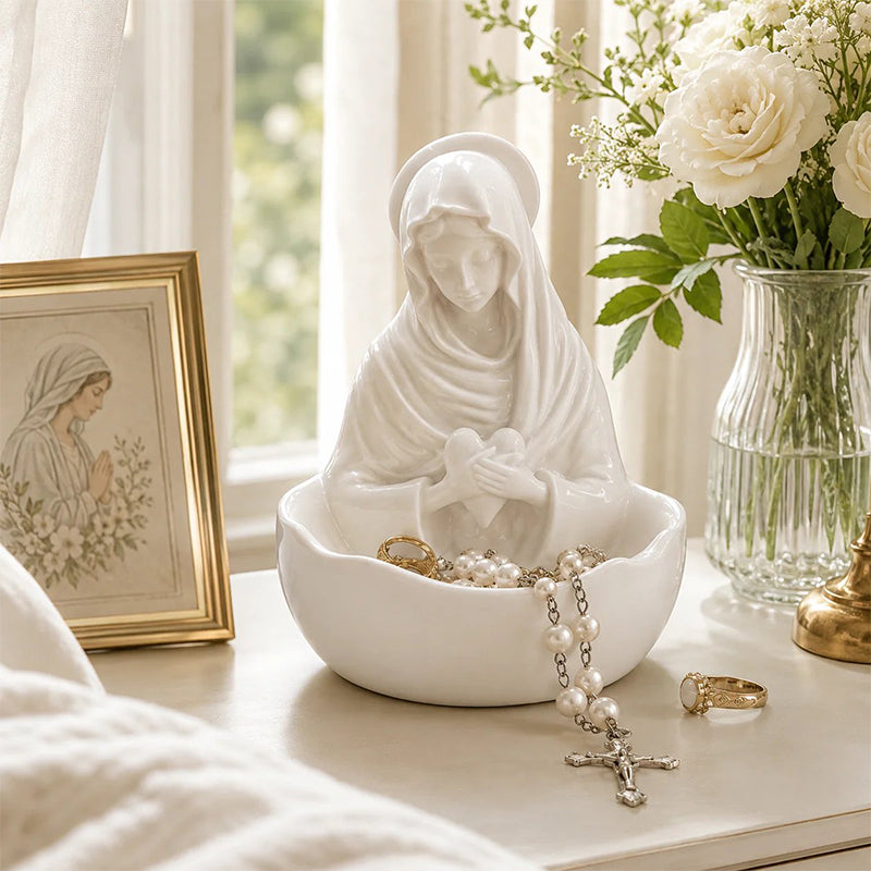 ✨🏛 Plateau à bijoux de bureau en résine de qualité supérieure : élégant bol de rangement blanc pour coiffeuse ! ✨🧕