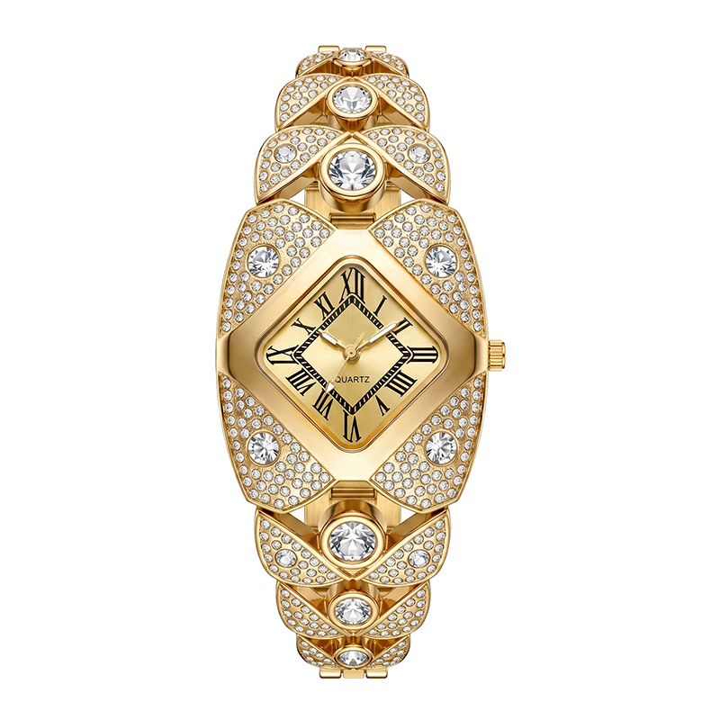 💎 Montre « Rhombus Sparkle » — Montre géométrique à quartz et strass