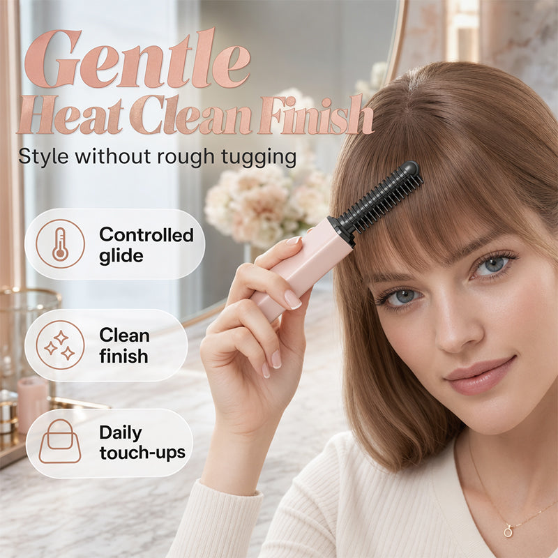 💁‍♀️✨Peigne chauffant portable pour frange — Retouches rapides et sans fil pour la frange et les mèches rebelles
