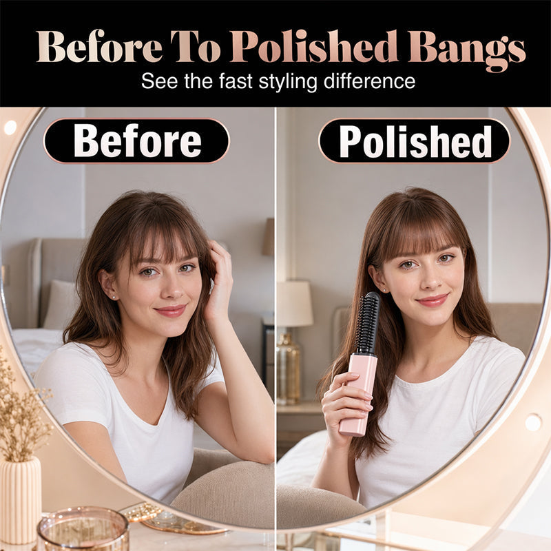 💁‍♀️✨Peigne chauffant portable pour frange — Retouches rapides et sans fil pour la frange et les mèches rebelles