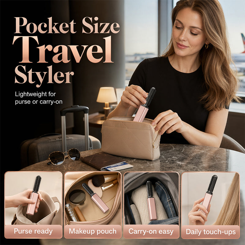 💁‍♀️✨Peigne chauffant portable pour frange — Retouches rapides et sans fil pour la frange et les mèches rebelles