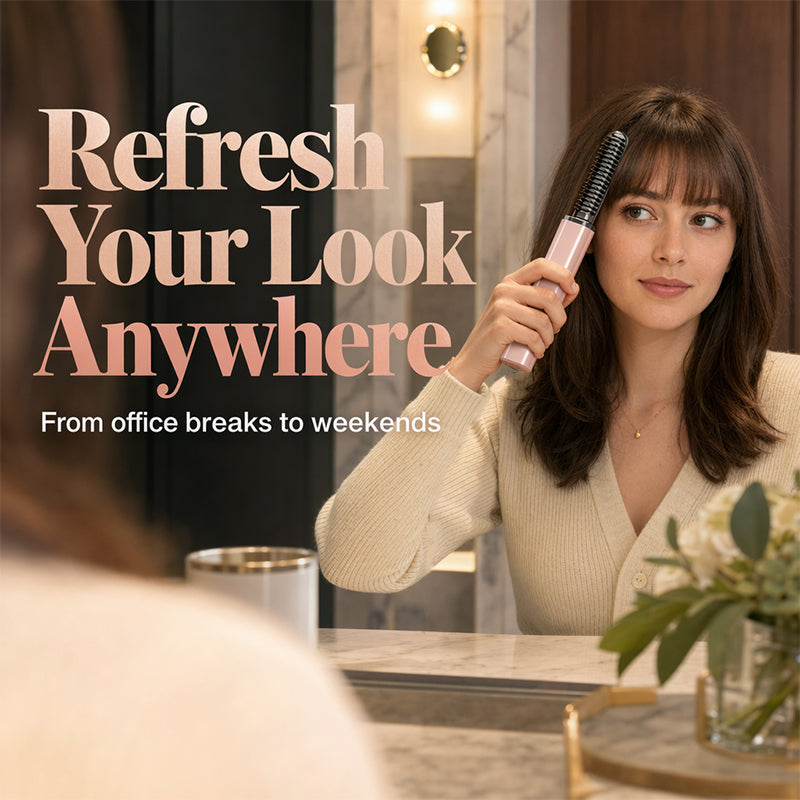 💁‍♀️✨Peigne chauffant portable pour frange — Retouches rapides et sans fil pour la frange et les mèches rebelles