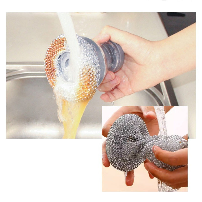 🧼Brosse à vaisselle « Press & Scrub » — Distributeur de savon intégré, nettoyage d'une seule main, plus besoin de prendre le flacon