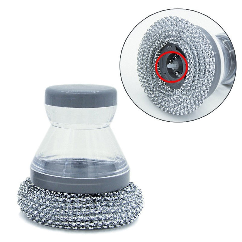 🧼Brosse à vaisselle « Press & Scrub » — Distributeur de savon intégré, nettoyage d'une seule main, plus besoin de prendre le flacon