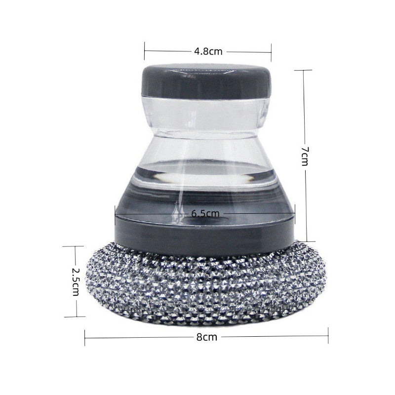 🧼Brosse à vaisselle « Press & Scrub » — Distributeur de savon intégré, nettoyage d'une seule main, plus besoin de prendre le flacon