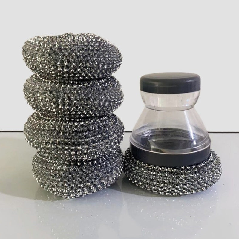 🧼Brosse à vaisselle « Press & Scrub » — Distributeur de savon intégré, nettoyage d'une seule main, plus besoin de prendre le flacon
