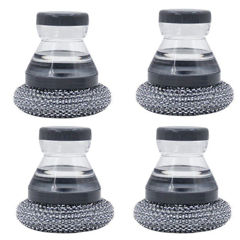 🧼Brosse à vaisselle « Press & Scrub » — Distributeur de savon intégré, nettoyage d'une seule main, plus besoin de prendre le flacon