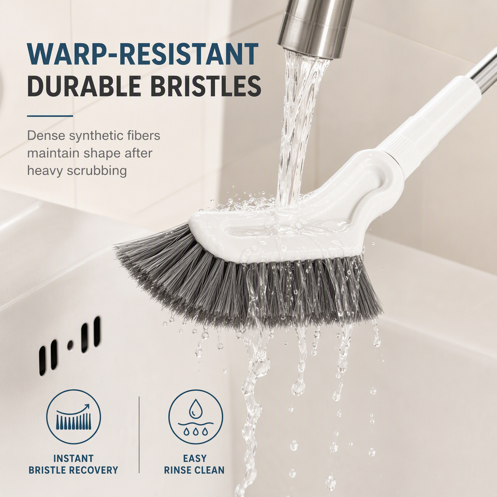 🧹 Brosse de nettoyage multifonction extensible — Manche long réglable pour les sols, les coins et les bouches d'aération en hauteur
